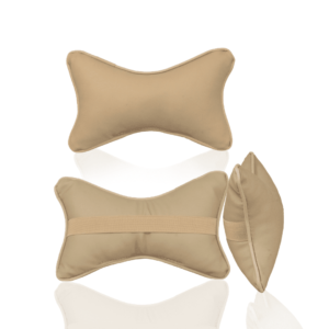 MotoAuto NECK PILLOW POLYFILL for Car (SET OF 2) Beige