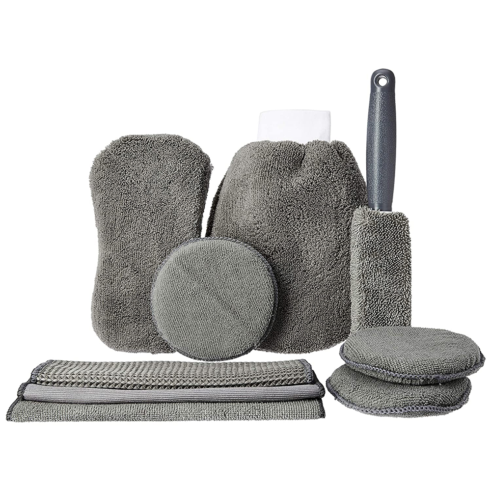 Car Cleaning Kit (Set of 9, Grey) | Hyundai Car Accessories For Hyundai Venue Car Accessories