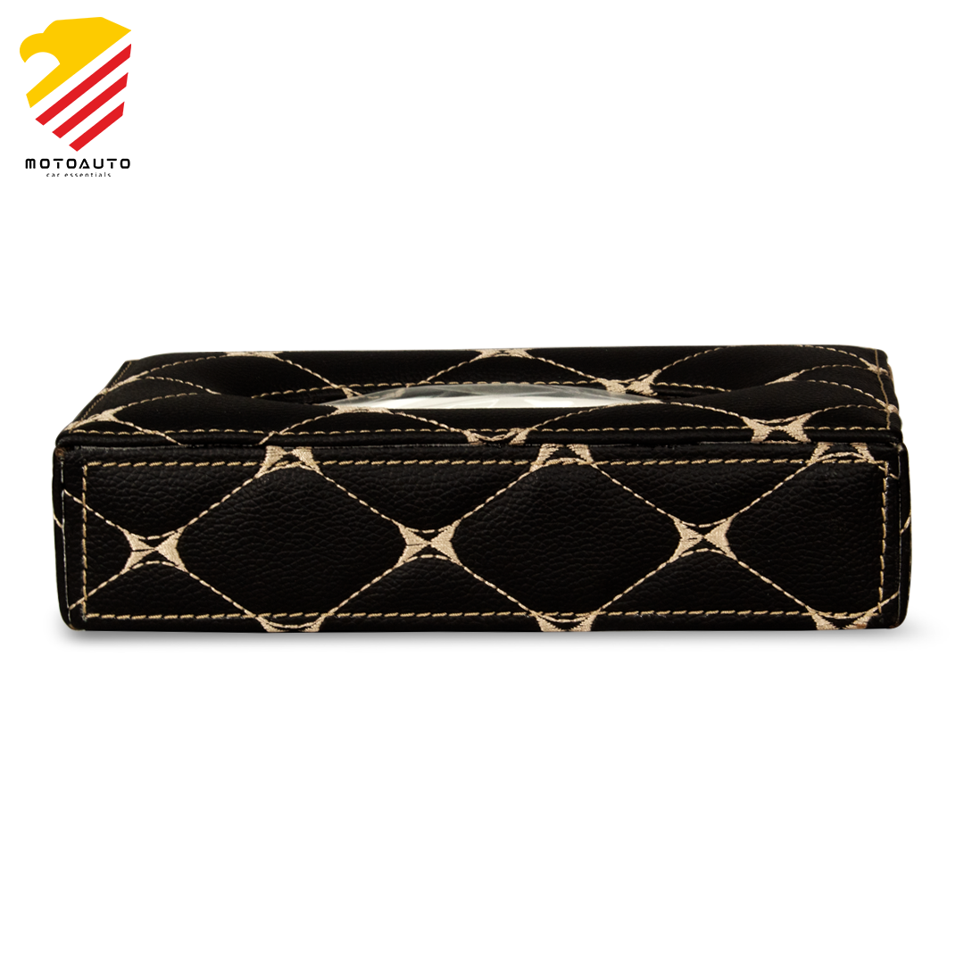 Tissue Box for Car, Office, Home Beige/Black