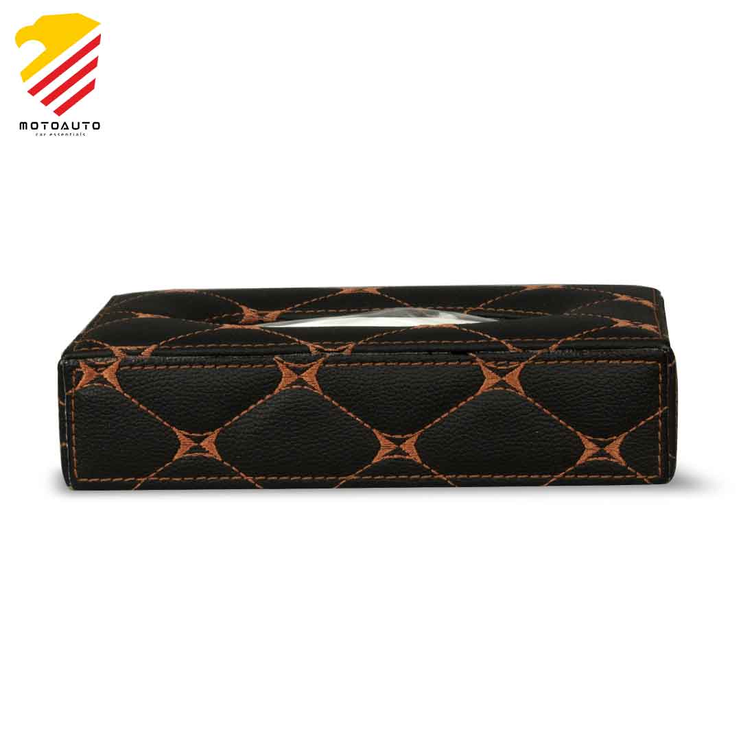 Tissue Box for Car, Office, Home Tan/Black